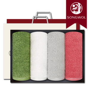 송월타올 컬러풀 170g (30수/40*80cm) 4매입 선물세트(박스+쇼핑백 포함)