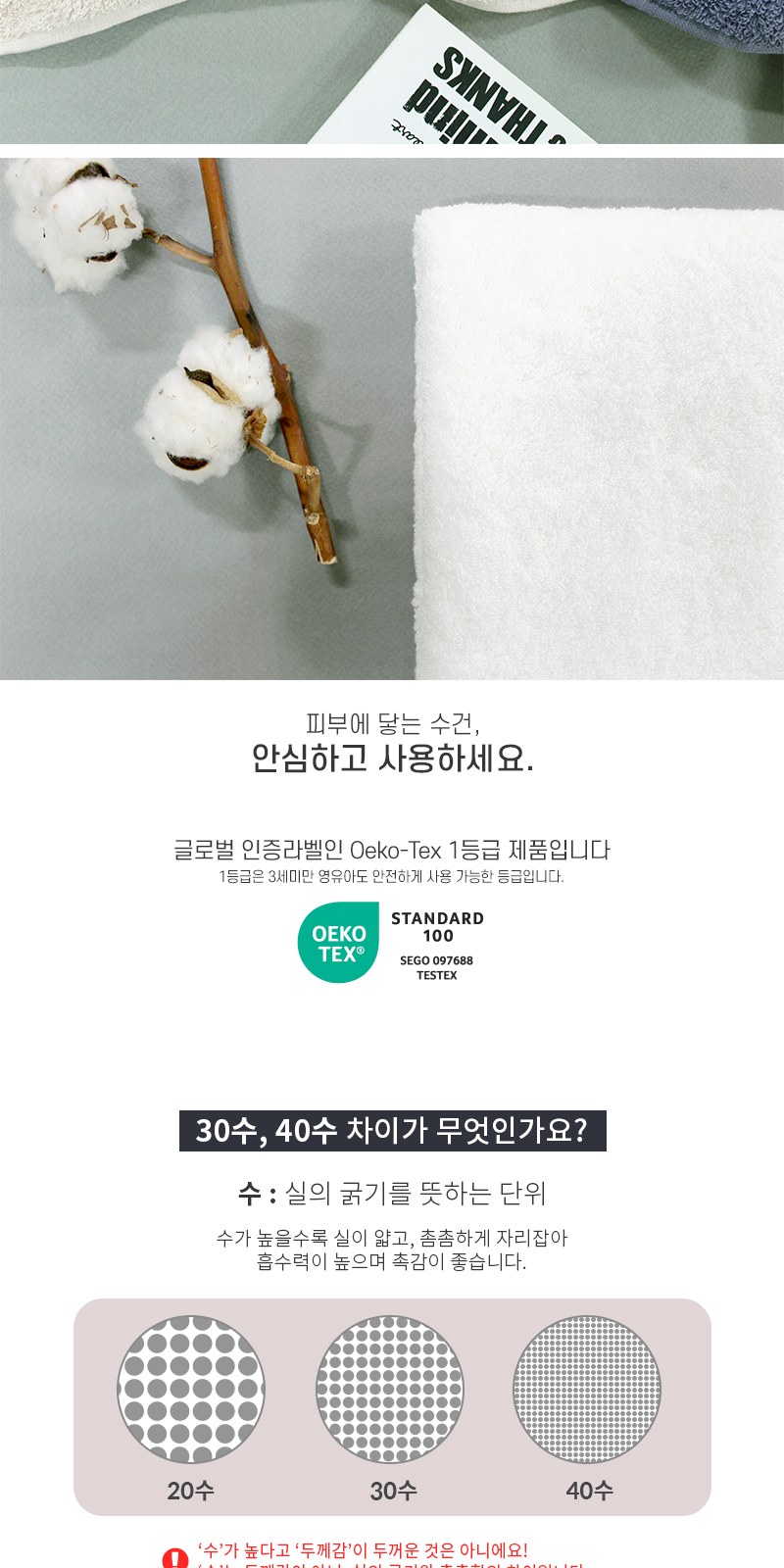 송월타올 샹떼 160g (40수/40*80cm) 4매입 선물세트(박스+쇼핑백 포함) 상세 이미지