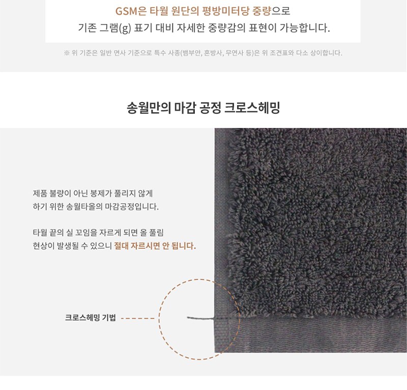 송월타올 프리미엄무지50 미니바스타월 (30수/50*100cm) 2매입 선물세트(박스+쇼핑백 포함) 상세 이미지