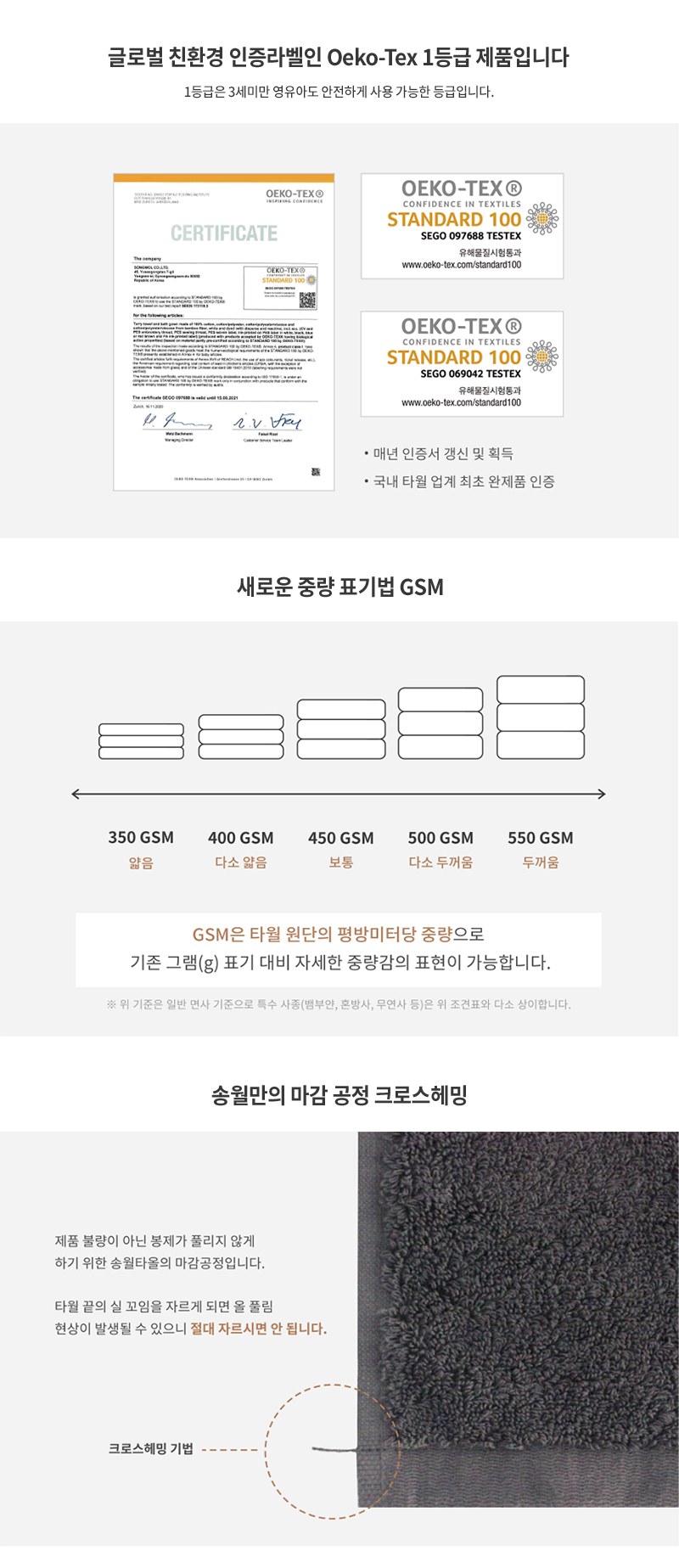 송월타올 CM더블다이아 바스1장+세면2장 선물세트(박스+쇼핑백 포함) 상세 이미지