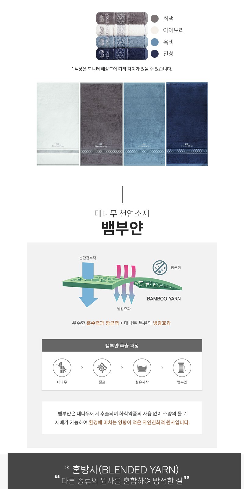 송월타올 CM더블다이아 바스1장+세면2장 선물세트(박스+쇼핑백 포함) 상세 이미지
