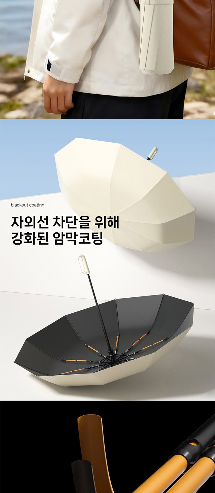 3단 10K 버클핸들 전자동 우산 트레블 타월 2p 세트 상세 이미지