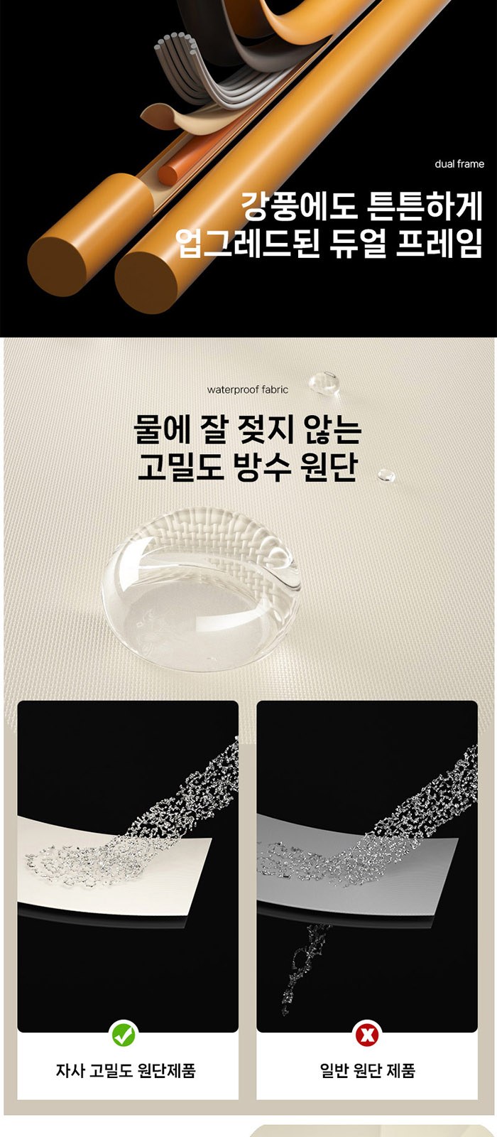 3단 10K 버클핸들 전자동 우산 트레블 타월 2p 세트 상세 이미지