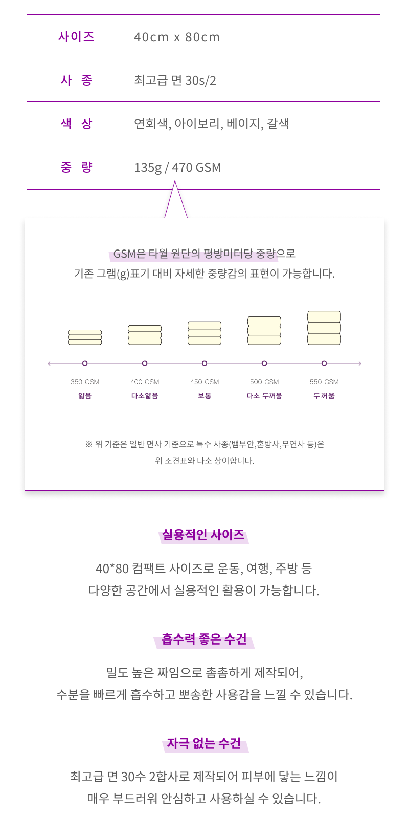 송월 샤보렌 그리드 타올 상세 이미지