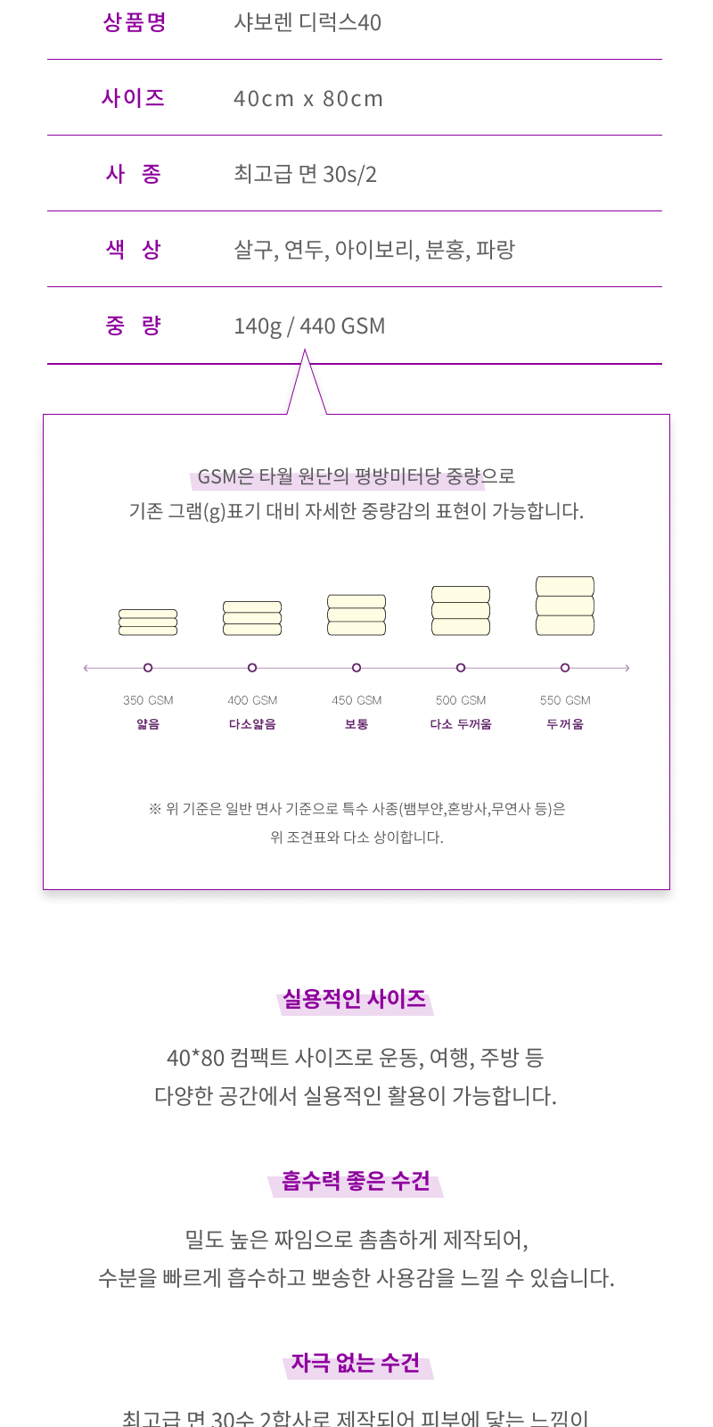 송월 샤보렌 디럭스 타올 상세 이미지
