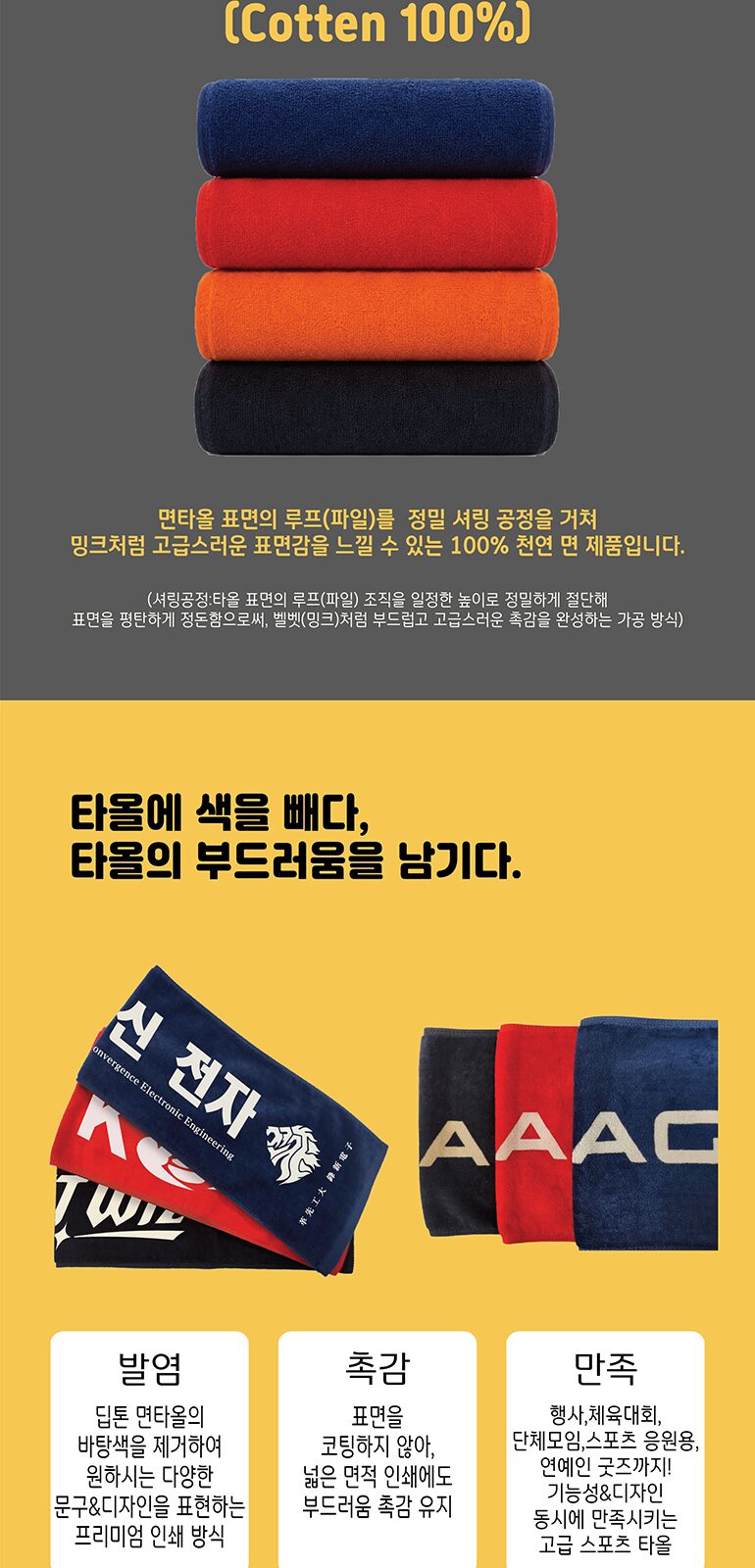 알바트로스 스포츠 발염 면타올 상세 이미지