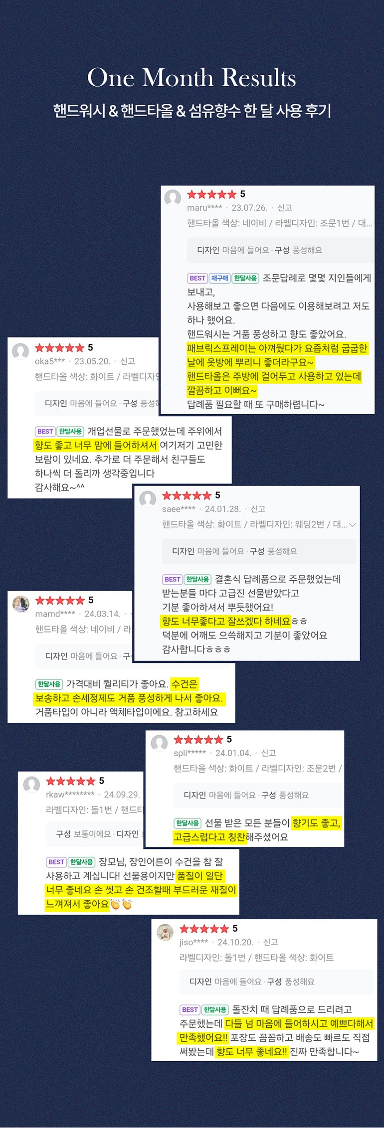 [메이드써니] 핸드타올 모달 40수 60g 고리형 + 핸드워시 250ml + 섬유향수 120ml 상세 이미지