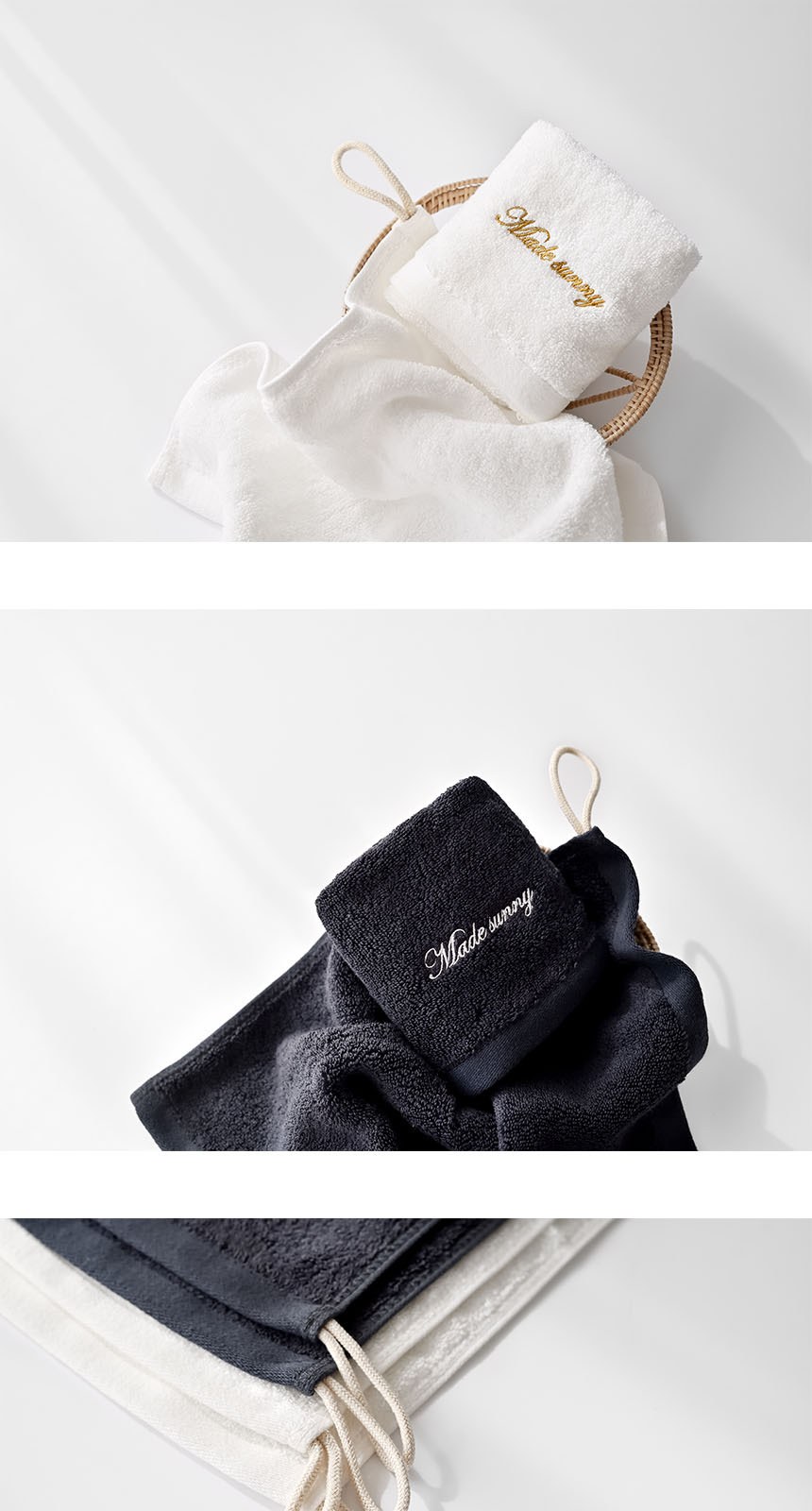 [메이드써니] 핸드타올 모달 40수 60g 고리형 + 핸드워시 250ml 상세 이미지
