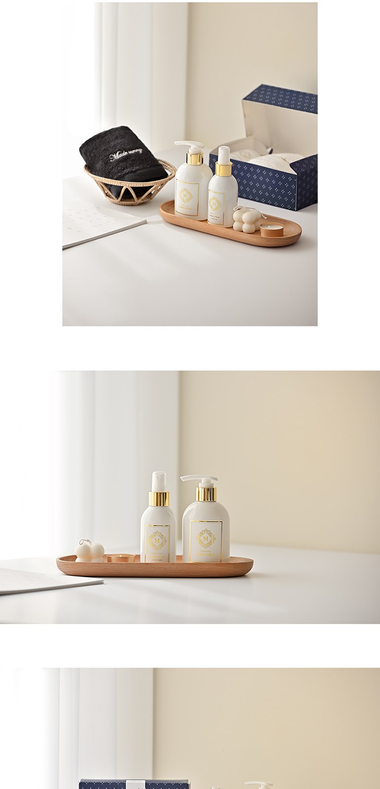 [메이드써니] 핸드타올 모달 40수 60g 고리형 + 핸드워시 250ml + 섬유향수 120ml 상세 이미지